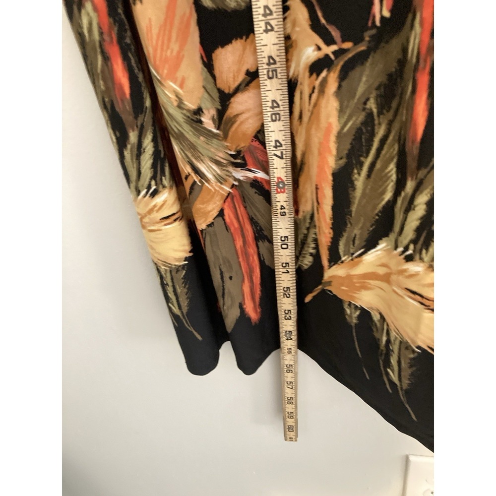 Ronni Nicole Maxi Dress 18W Black Beaded Floral Border Print Plus Flowy Stretch - Picture 2 of 11